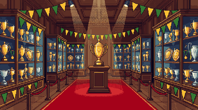 Picture of the “Achievements & stats” screen in Gaffer's Desk