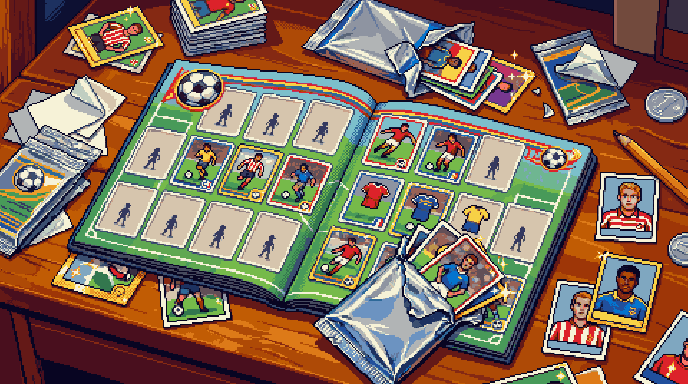 Picture of the “Sticker album” screen in Gaffer's Desk