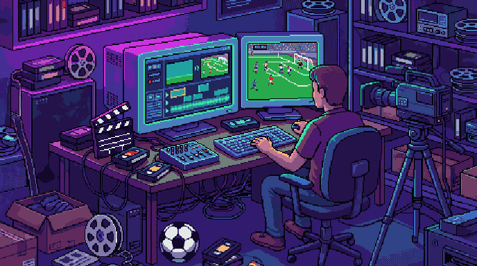 Obrázek obrazovky „Střižna“ ve hře Gaffer's Desk